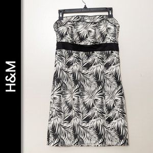 H&M Strapless‎ Palm Print Dress